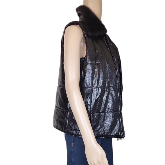 Steve Madden Distressed Faux Fur Puffer vest - Picture 2 of 7